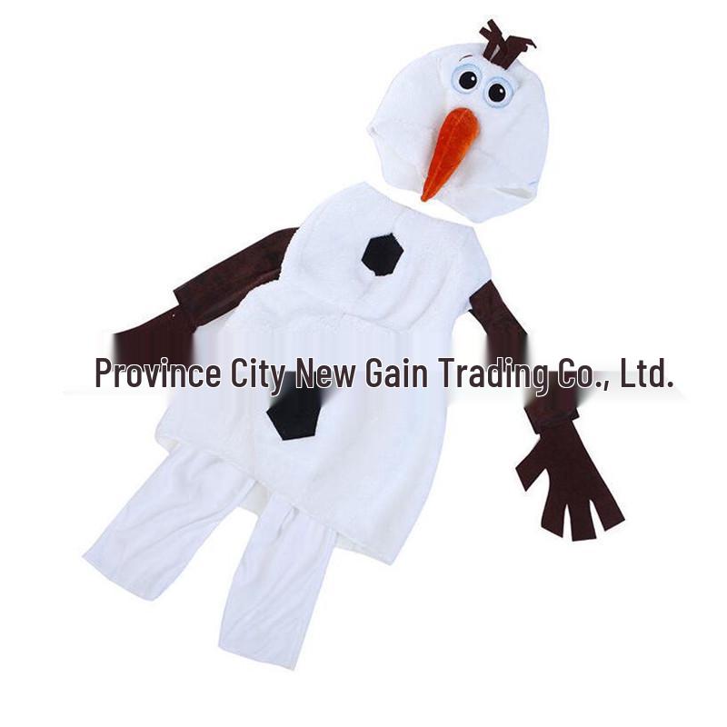 Костюм Олафа Снеговика для детей - Рождественский мультяшный набор для выступлений по мотивам мультфильма "Холодное сердце"