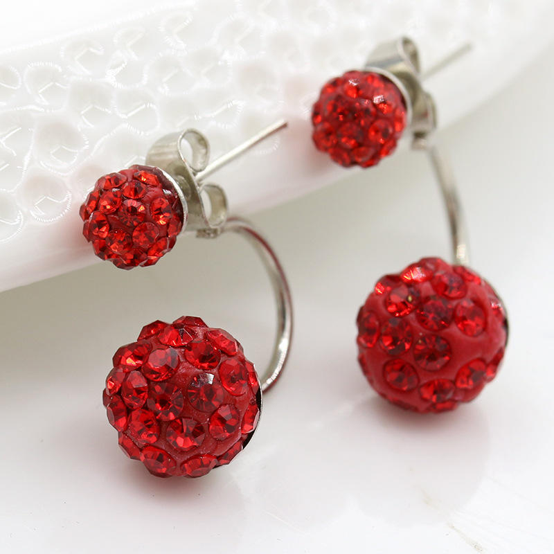Fashion Crystal Ball Stud Earrings Earrings Hypoallergenic Shamboo Ball Fashion Earrings KTY