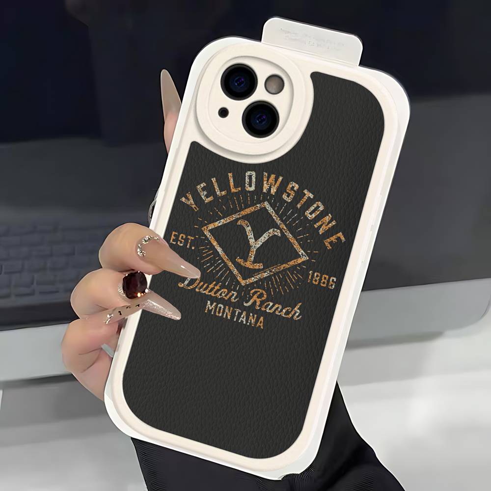 Y-Yellowstone D-Dutton R-Ranch Logo For IPhone 16 15 14 16E 13 12 11 Pro Max Plus Phone Leather Case