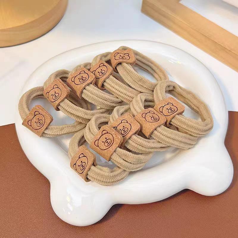 Милая повязка на голову с медведем: Прочная, высокоэластичная повязка для волос с кожаным чехлом