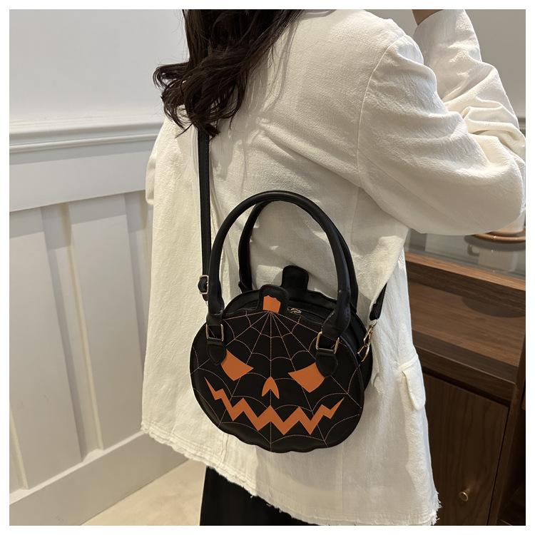 Funny Pumpkin Shaped Crossbody Bag for Women Faux Leather Shoulder Handbag KTB
