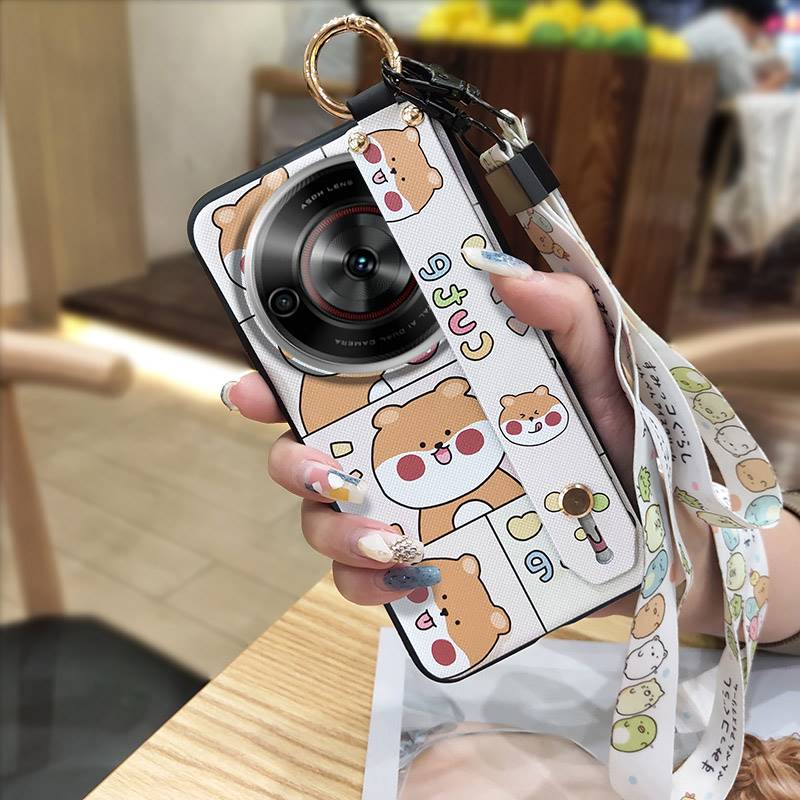 Cute Durable Phone Case For ZTE Blade A75 5G/Nubia Focus 5G/Calf 5G Cartoon Anti-knock Soft Case Ring Protective Lanyard
