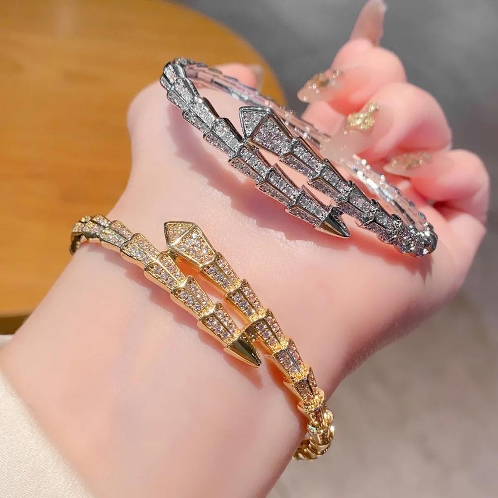 Браслет-манжета «Змеиная кость» с несколькими кругами, легкая роскошь, открытый браслет для мужчин и женщин, для пары