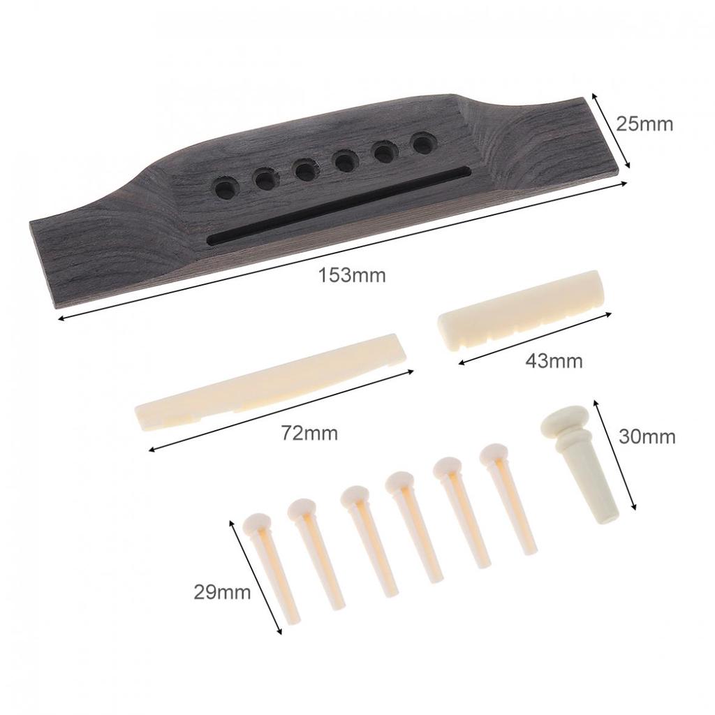 1 комплект, мост для акустической гитары + штифты для моста, седловидная гайка, детали гитары для 40 41 дюймов, народная гитара