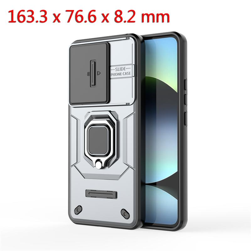 Чехол для телефона с выдвижным окном для Redmi Note 14 4G, держатель-кольцо, магнитная задняя крышка для Redmi Note 14 4G, чехол для Redmi Note 14 4G