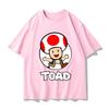 Super Mario Toad T-shirt Men and Women Summer Cotton Y2K Clothing Fashion Breathable Anime Fans Short Sleeve Tops Streetwear