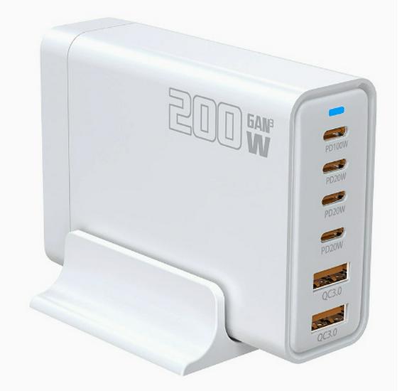 Многопортовое зарядное устройство USB GaN мощностью 268 Вт: Мощная настольная зарядная станция для мобильных телефонов и ноутбуков.