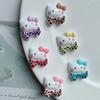 24/120PCS Cartoon cute new leopard print tie cat head DIY hair clip hair accessory phone case material accessories