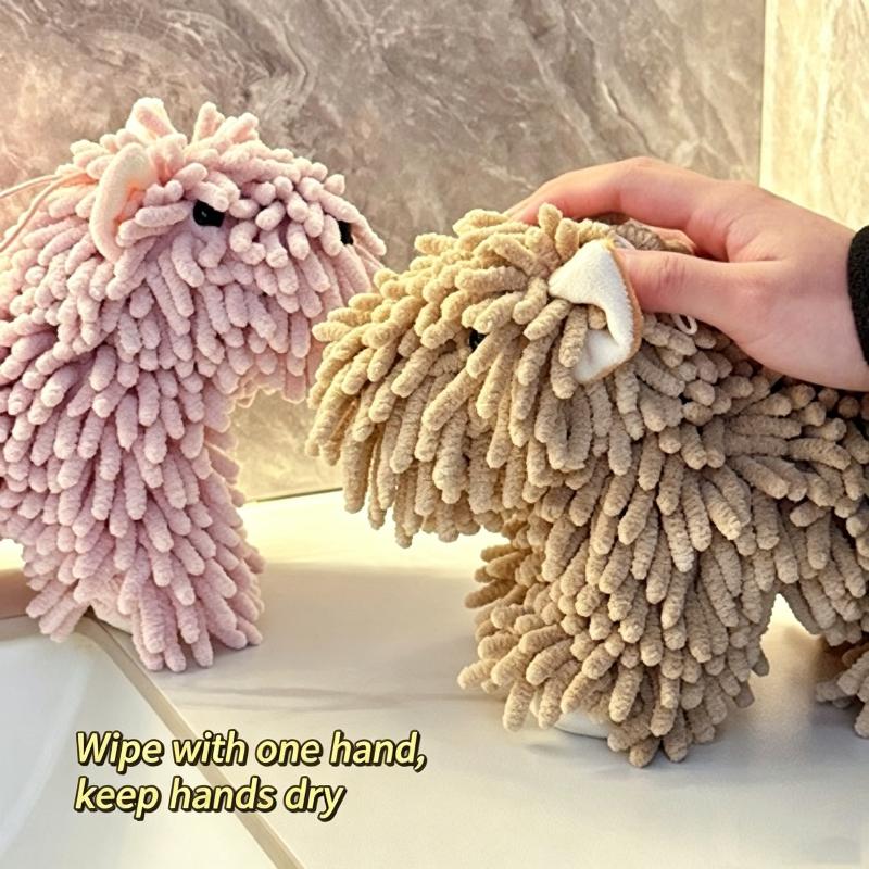 Charming Puppy Cartoon Hand Towel for Kitchen and Bathroom Soft Hanging and Absorbent