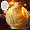 Santa Spherical Scented Candle Silicone Mold Wear Hat Santa Spherical Resin Mould Santa Relief Plaster Molds Christmas Gift