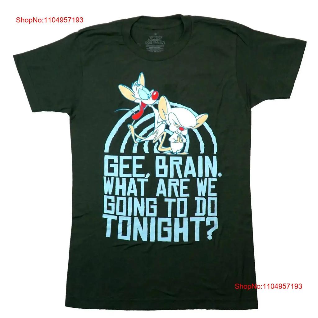 Pinky and the Brain New Adult T Shirt Gee Take Over World Back vintage Washed Stylish fashion Versatile Stretched Comfortable