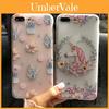 Чехол для iPhone 8 7 Plus X с цветочным узором 3D, милый, мягкий, силиконовый, ТПУ, задняя крышка