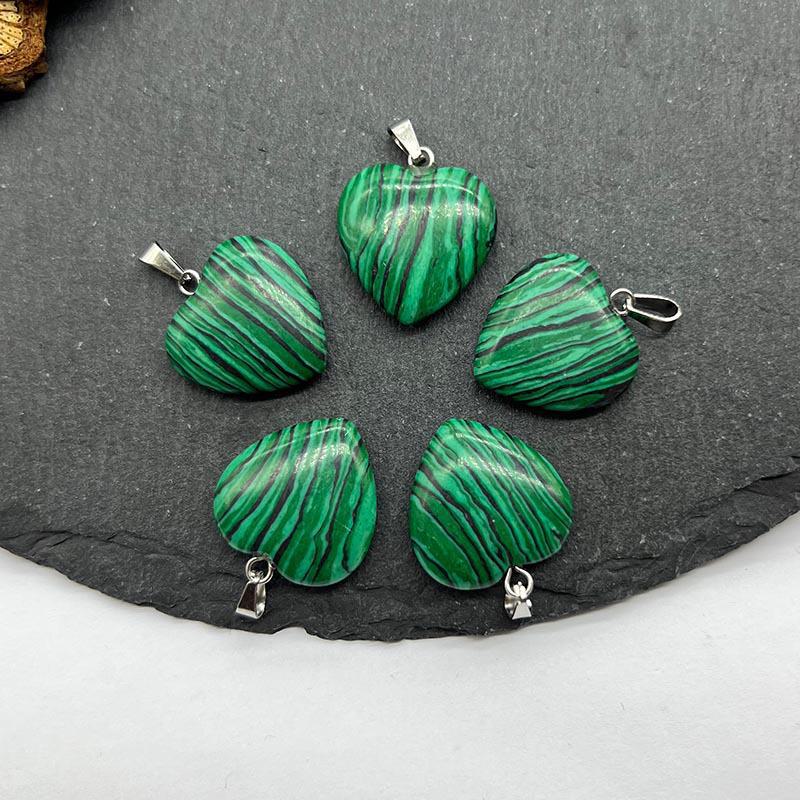 Ожерелье с подвеской из натурального хрустального камня в форме сердца, аксессуары - Ювелирные изделия с подвеской Love