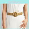 Designed Circular Minimally Buckle Decoration Women Casual Woven Waist Belt