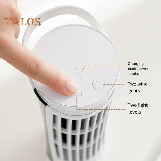 Безлопастной башенный вентилятор с подсветкой USB Plug-Play Низкий уровень шума Мощный воздушный поток 2 скорости Вентилятор охлаждения Портативный небольшой тихий офисный вертикальный электрический вентилятор