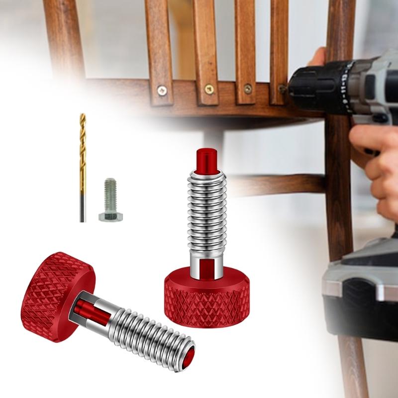 Pack of 4 M6 Knurled Handle Quick Releases Pin Stainless Steel Spring Plunger Locking Screw for Industrial Use