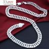 Classic 925 Stamped Silver Luxury Man's 10MM Chain Necklaces for Women Charms Fashion Wedding Party Jewelry Holiday Gifts