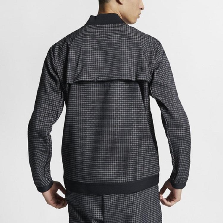 Nike Спортивная повседневная сетчатая тканая куртка с воротником, мужские куртки, черная AR1579-010