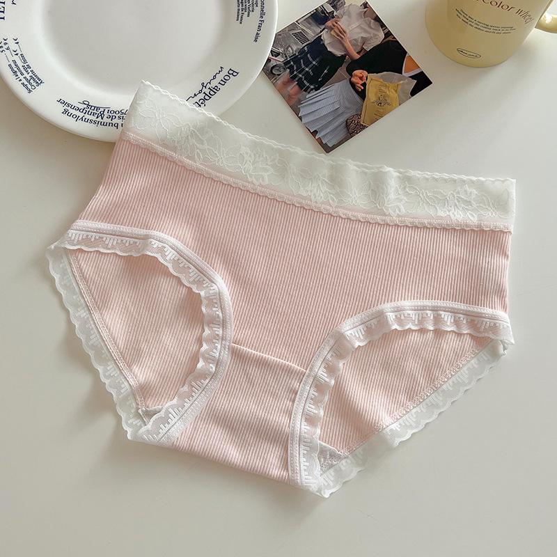 Summer Quick-Drying Antibacterial Cotton Women's Mid-Waist Briefs – Korean & Japanese Style, Comfortable & Breathable.