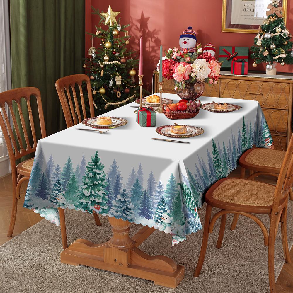 Скатерть 1шт водонепроницаемая и жиростойкая обеденная столовая обитая полиэфирной тканью