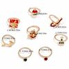 8 Pieces 1 Set Christmas Ring Point Diamond Christmas Tree Gift Stick Santa Claus Bow Elk Ring