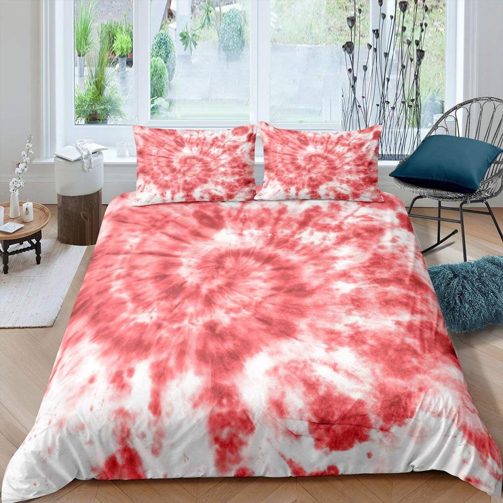 Psychedelic Swirl Duvet Cover Set For Kids Adults Fractal Art Comforter Cover Girls Abstract Artwork Circle Floral Bedding Set