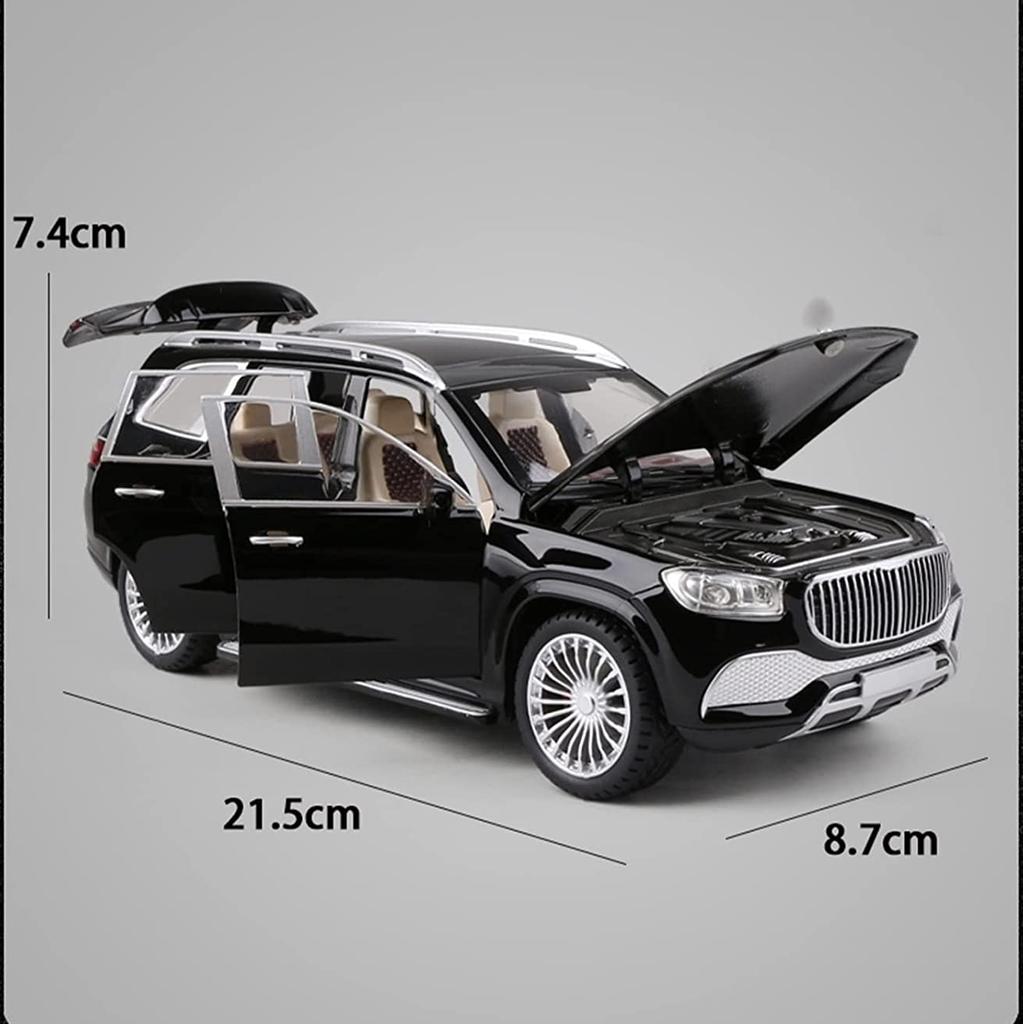 1:24-масштабная металлическая модель автомобиля GLS600, модели автомобилей из литого сплава, 6 дверей можно открыть с помощью звуковых и световых игрушек для детского орнамента