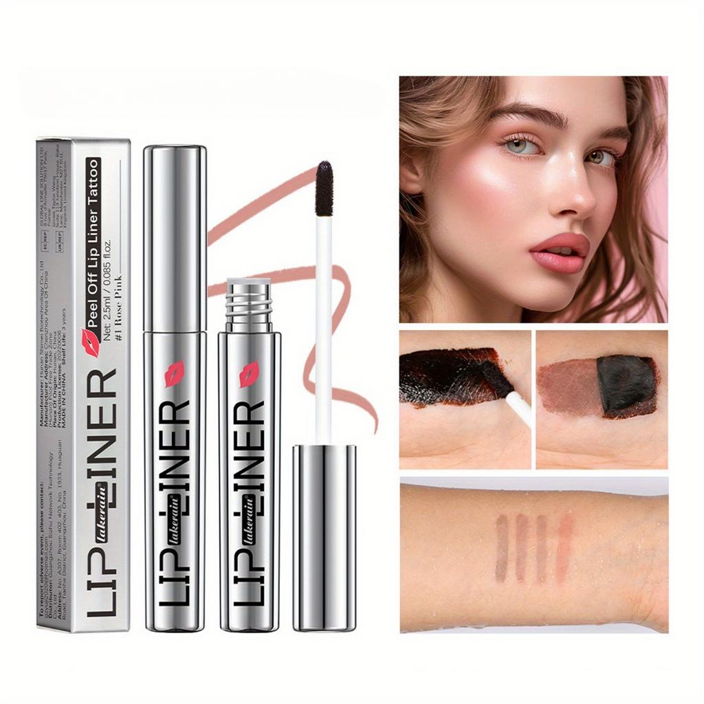 Long Lasting Non-Sticky Cup Peel Off Matte Finish Lip Liner, Lip Liner Pen Long Lasting Non-Sticky Cup Peel Off Matte Finish Lip Liner