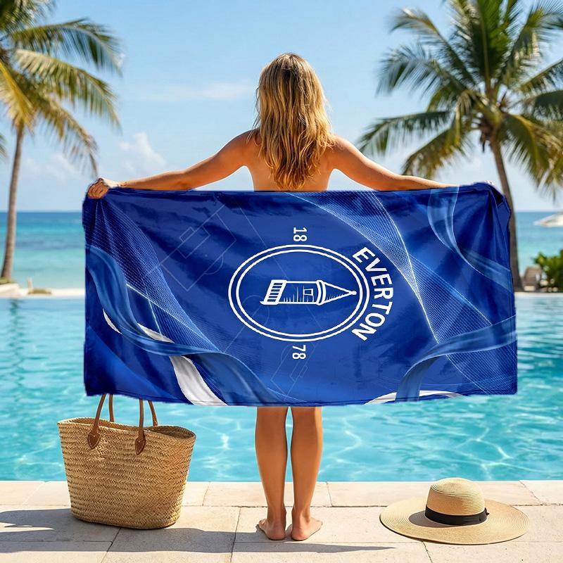Everton Football Beach Towel Soft Microfiber Summer Towel Quick Dry Absorbent Towel for Beach Swimming Pool Travel