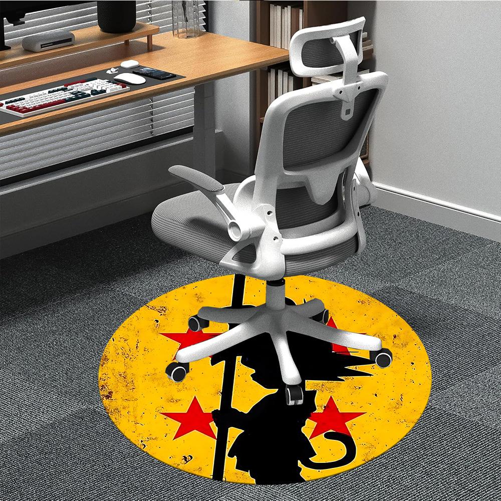1pcDragon Ball Z, Saiyan Office Round Area Rug, Indoor Mat Suitable For Office, Under Office Chairs Bedroom Living Room Home Decor, Room Deco