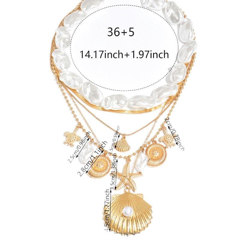 Pearl Necklace Bohemian Jewelry Light Luxury Niche Ocean Style Shell Pendant Women's Necklace