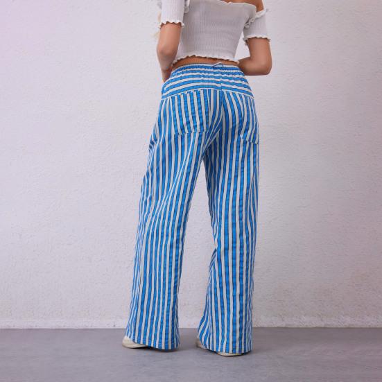 Женские длинные брюки с низкой посадкой, эластичной талией, регулируемые повседневные брюки с карманами, свободные