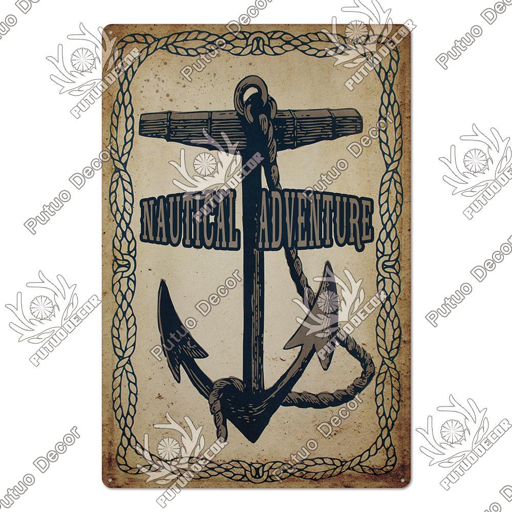 Декор Навигация Жестяной Знак Металлические Знаки Винтаж Морская Мечта Искусство для Пляжа Пляжный Дом Морской Человек Пещера Украшения Стены