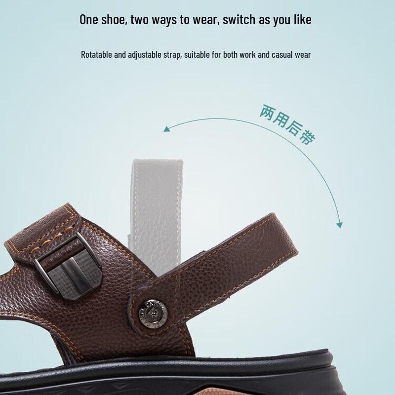 Camel Unisex Convertible Leather Sandals