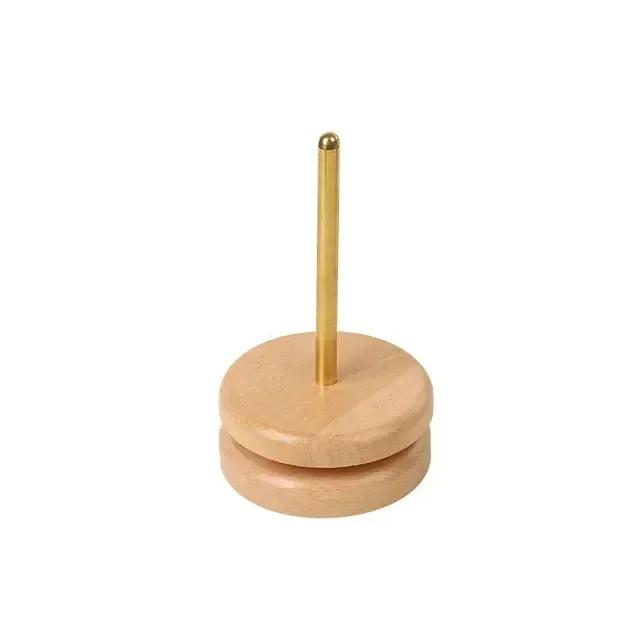 Rotatable Winding Wool Spool Wool Thread Winding Tools Wooden Stand Holder Yarn Ball Winder Spinning Knitting Organizer