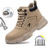 Men's and Women's High Top Safety Boots Leather Work Shoes Anti Smashing and Anti Piercing Labor Protection Boots