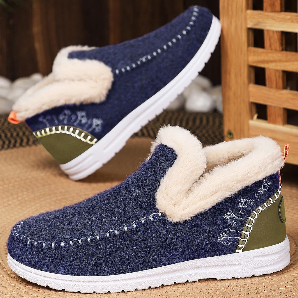 Winter Cotton Boots with Plush and Thick Cotton Shoes, Women's Boots for Cold and Warm Snow Boots, Fashionable Short Boots for One Foot