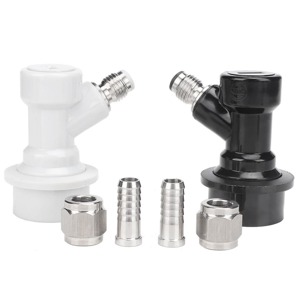 4PCS Threaded Ball Lock Keg Fittings Plastic Connector with Adapter Clamp