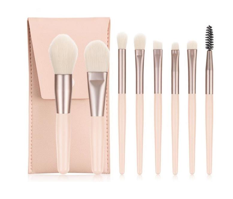 Mini 8 Makeup Brush Set Ins Eye Shadow Brush Foundation Blush Brush Novice Soft Hair Portable Makeup Brush
