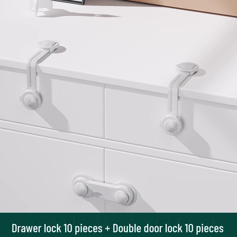Child Safety Double-Opening Lock - Prevents Pinching for Drawers, Cabinets, Fridges, and Windows