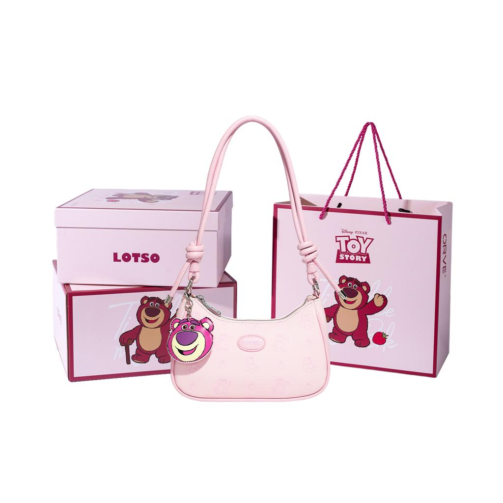 New Disney Strawberry Bear Series PU Shoulder Bag Regular Women's White/Pink BMK-71537W