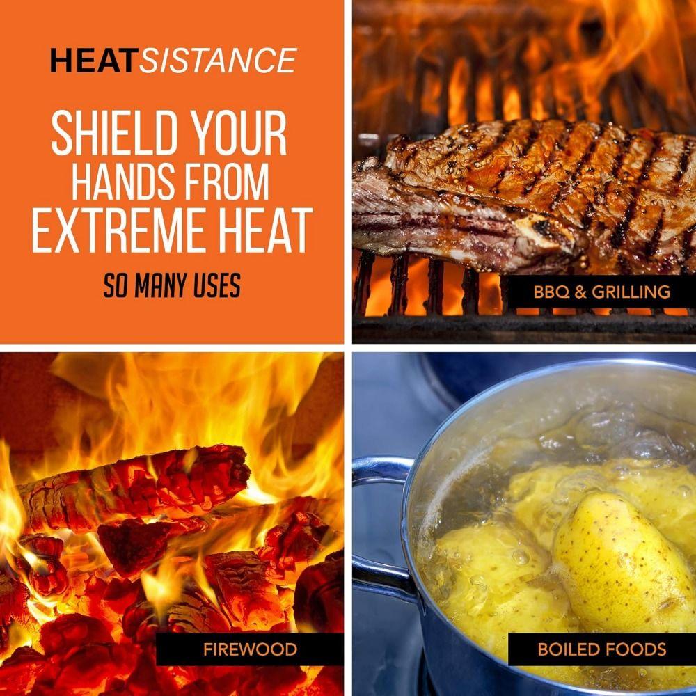 Waterproof Heat Resistant Gloves Oil Resistant Grill Gloves Easy To Clean Oven Mitts Cooking