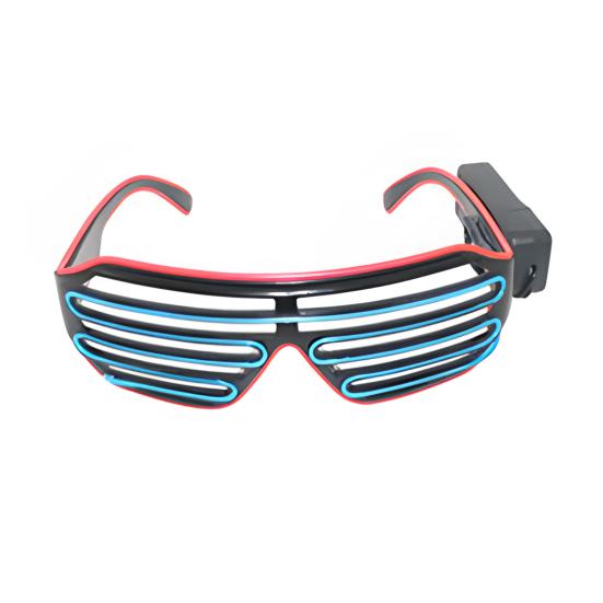 Light Up Neon Rave Glasses Flashing Shutter Glasses El Wire LED Sunglasses Glowing DJ Costumes for 80s Parties Music Festival