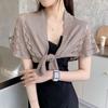 Solid Color Knitted Hollow Shawl Weave Blouse Shoulder Fake Collar Casual Knot Scarves  Outdoor