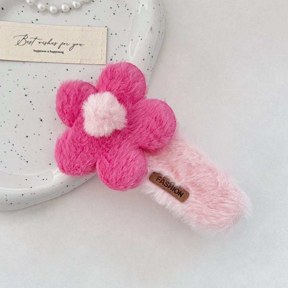 Sweet Plush Flower Hair Clip Fashion Duckbill Clip Special Occasions Headwear Accessories Women