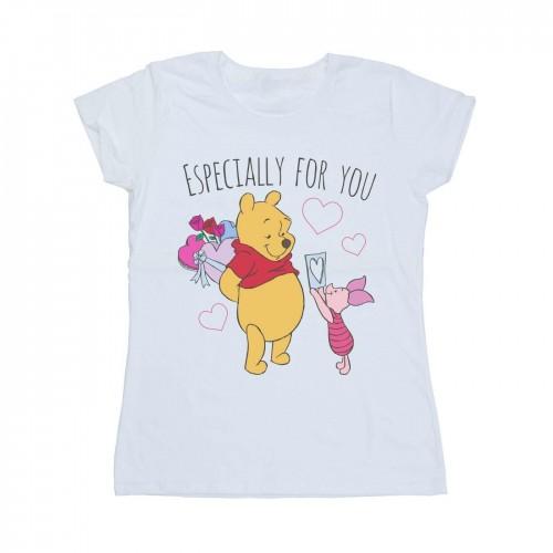 Disney Womens/Ladies Winnie The Pooh Piglet Valentines Gift Cotton T-Shirt
