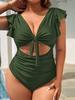 2025 Black Verge Push Up Plus Size Swimwear Women Hollow Push Up One Piece Swimsuit Backless Summer Big Bathing Suit