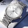 JINSHIDUN новые мужские часы для бизнеса и отдыха, простые водонепроницаемые светящиеся автоматические механические мужские часы высокого класса