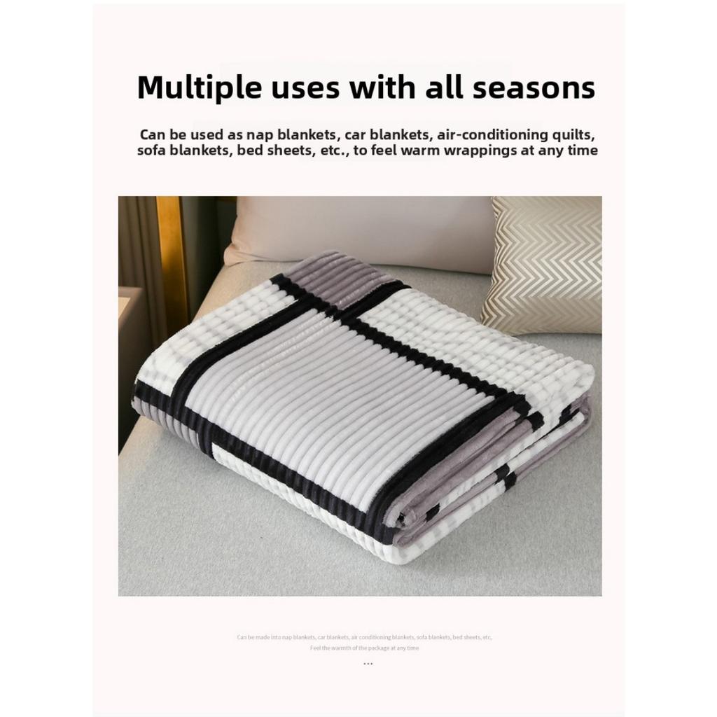 High-quality Milk Velvet Blanket with Geometric Square Print, Suitable for Bed, Travel, and Car Use. Made of Soft and Comfortable Polyester Fabric