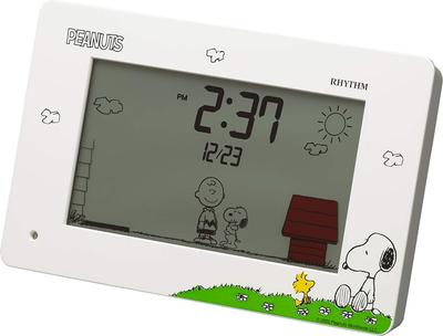 Будильник RHYTHM Snoopy, забавные цифровые часы с календарем, белые 8RDA79MS03 10x16.2x4.5 см